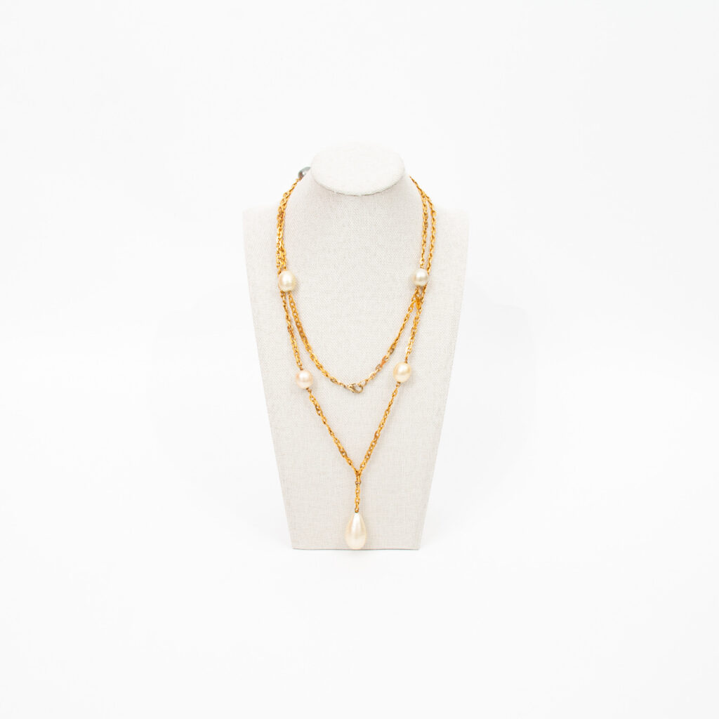 Chanel Kette mit Perlen Gold Vintage