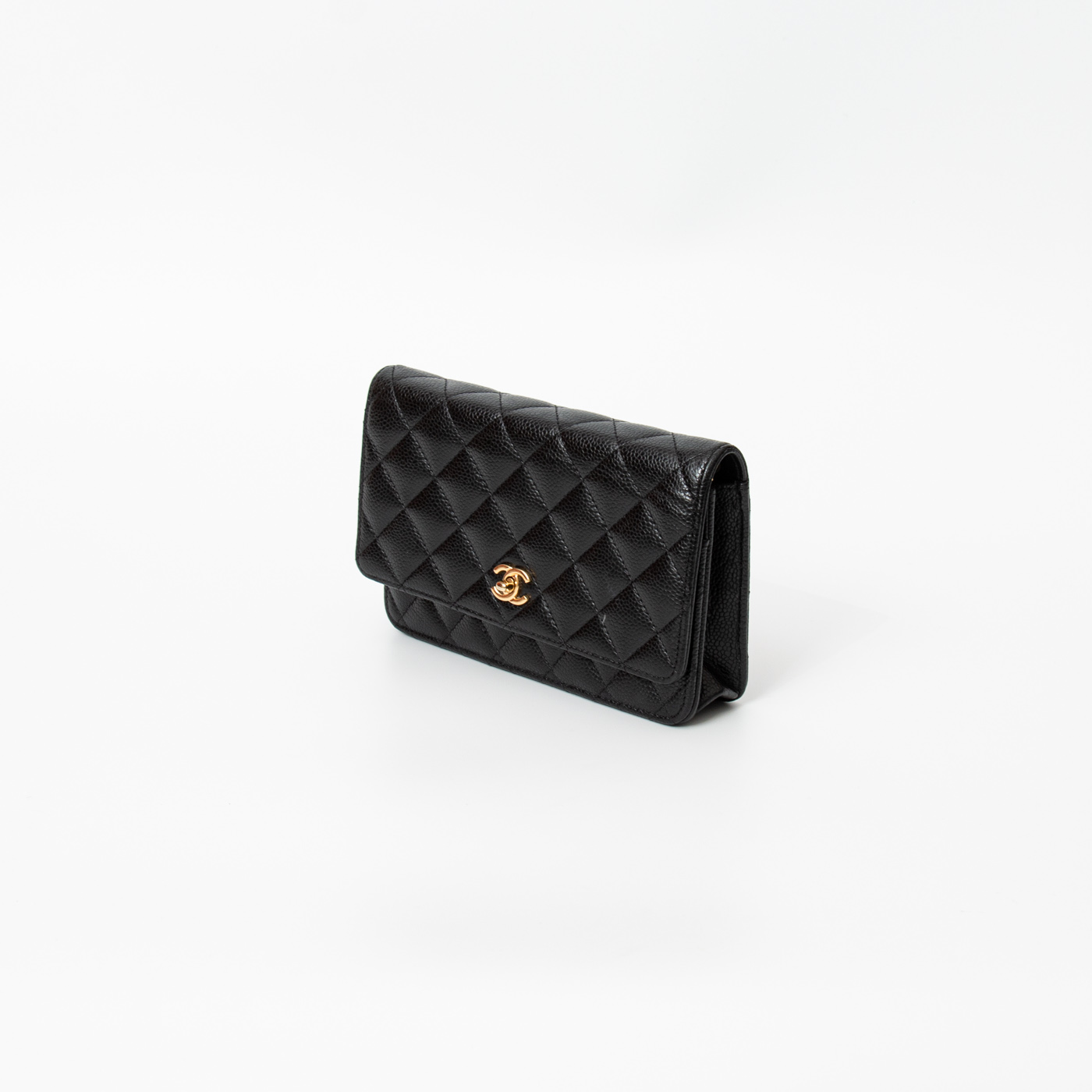 Chanel Wallet on Chain Classic Caviar Leder Schwarz mit Turnlock in Gold – Bild 2