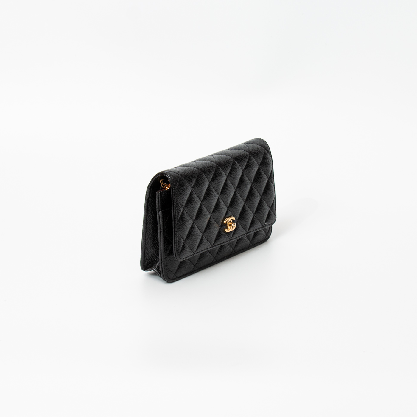 Chanel Wallet on Chain Classic Caviar Leder Schwarz mit Turnlock in Gold – Bild 3