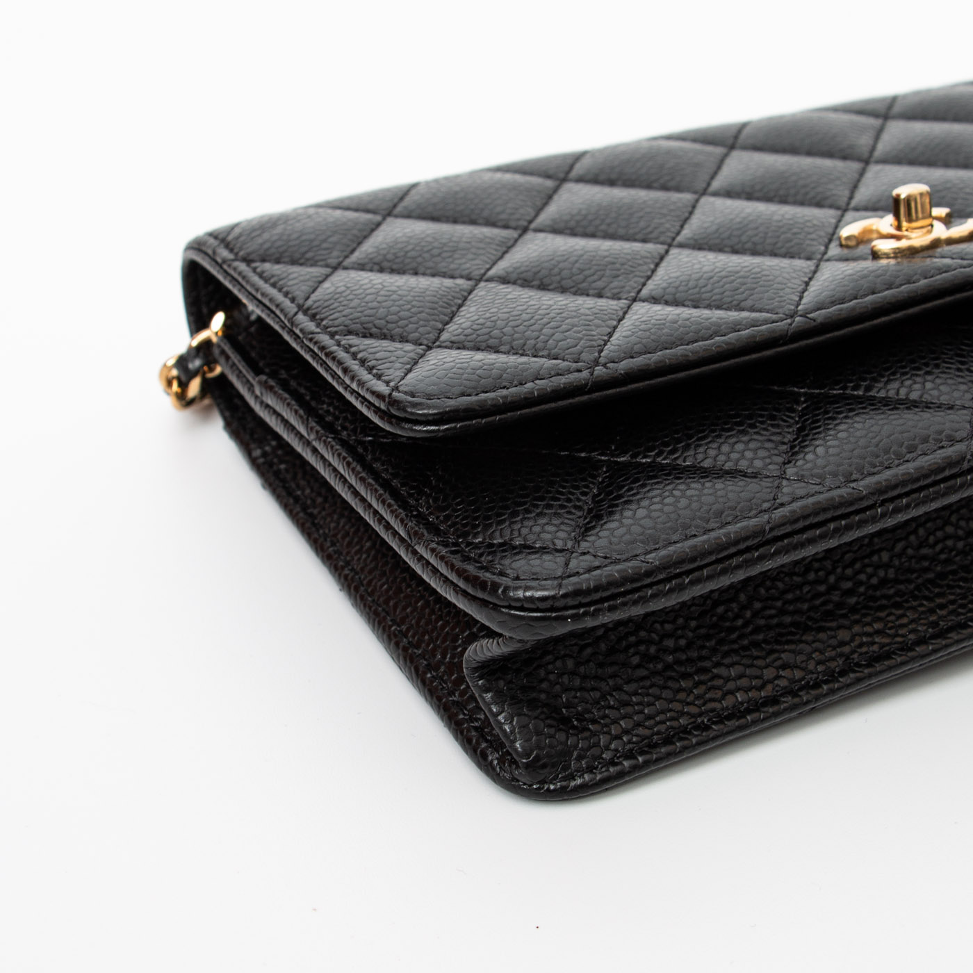 Chanel Wallet on Chain Classic Caviar Leder Schwarz mit Turnlock in Gold – Bild 8