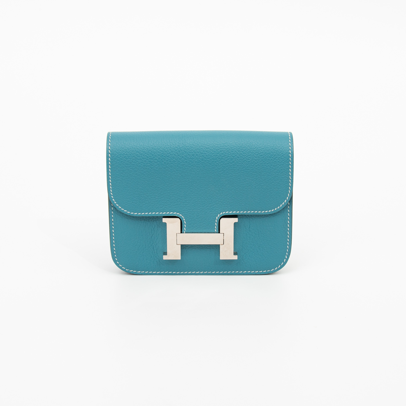 Hermès Constance Geldbörse Bleu mit Palladium Hardware – Bild 2
