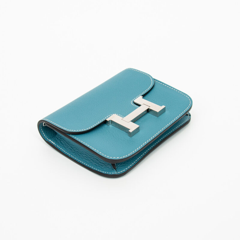 Hermès Constance Geldbörse Bleu mit Palladium Hardware – Bild 4
