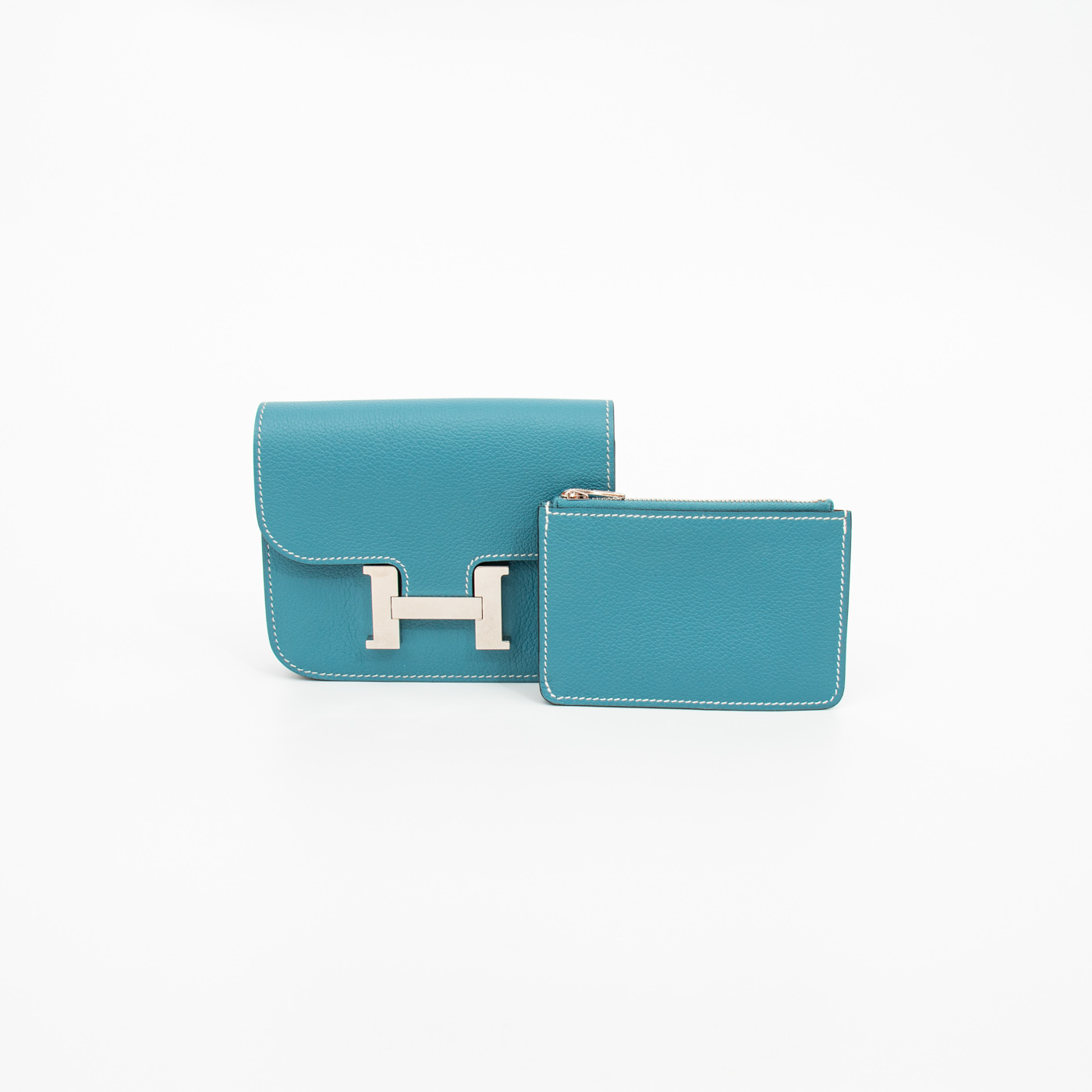 Hermès Constance Geldbörse Bleu mit Palladium Hardware – Bild 6