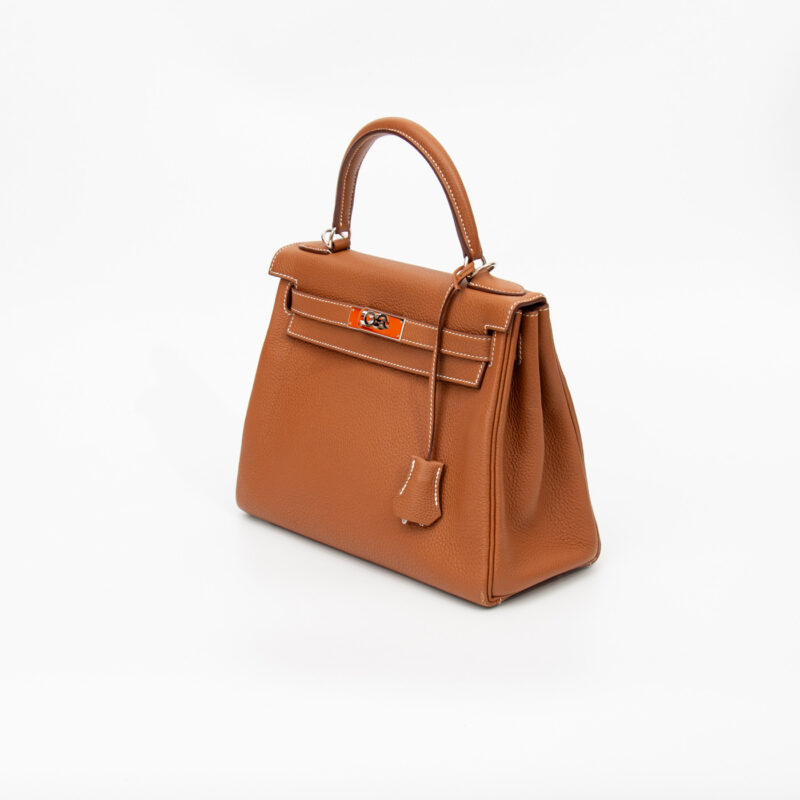 Hermès Kelly 28 Retourné Togo Leder Gold mit Palladium Hardware 2025 – Bild 3