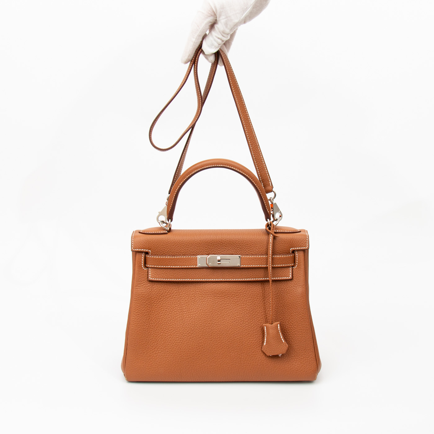 Hermès Kelly 28 Retourné Togo Leder Gold mit Palladium Hardware 2025 – Bild 6