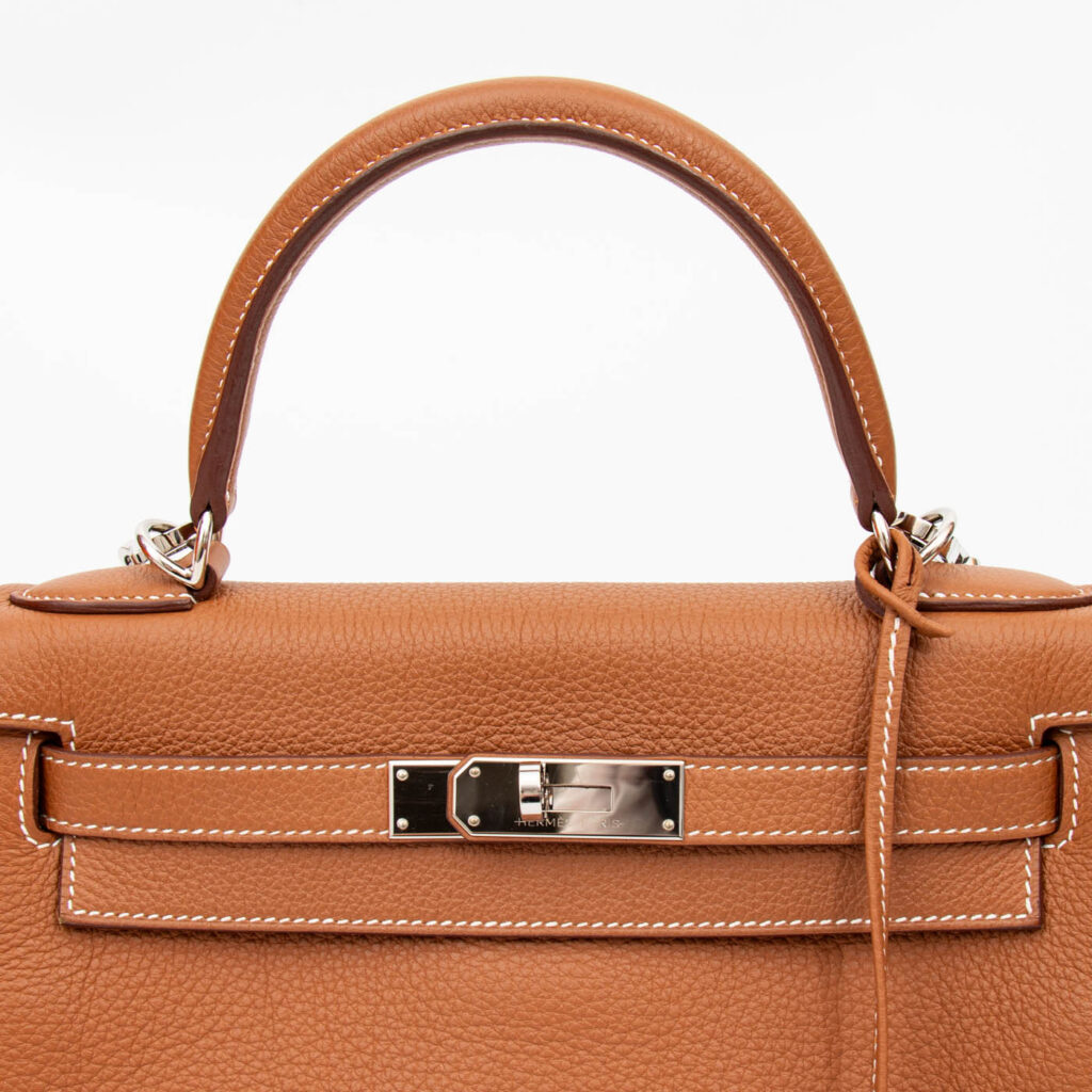 Hermès Kelly 28 Retourné Togo Leder Gold mit Palladium Hardware 2025