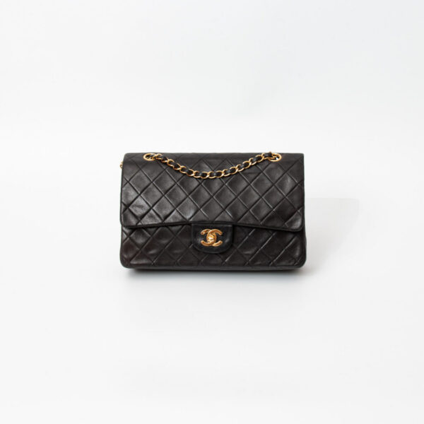 Sac Chanel Timeless moyen en agneau noir vintage 2531465