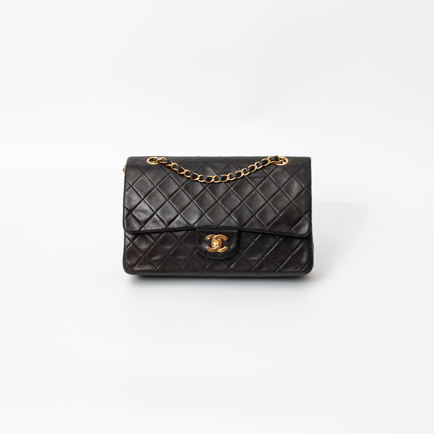 Chanel Timeless Medium Tasche Schwarz Lambskin Vintage 2531465