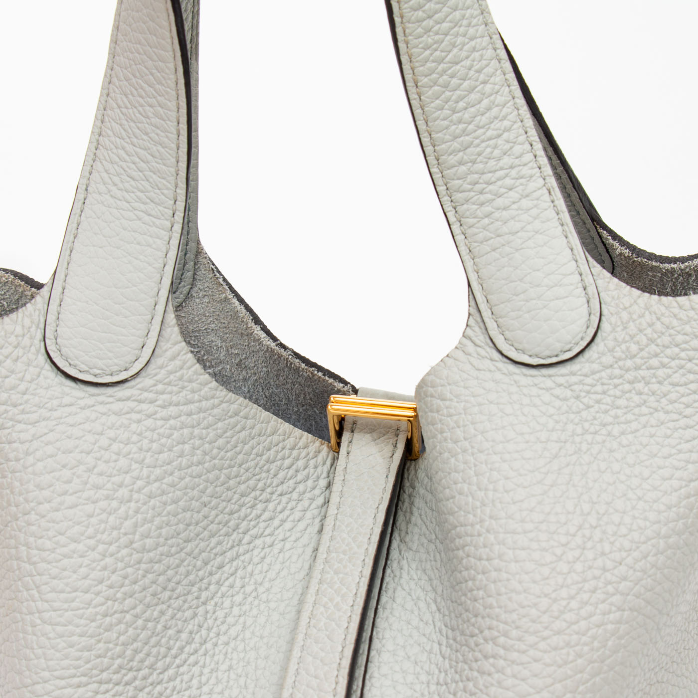 Hermès Tasche Picotin 18 Pm Taurillon Clemence Bleu Pale Mit Goldener Hardware 2021 – Bild 6