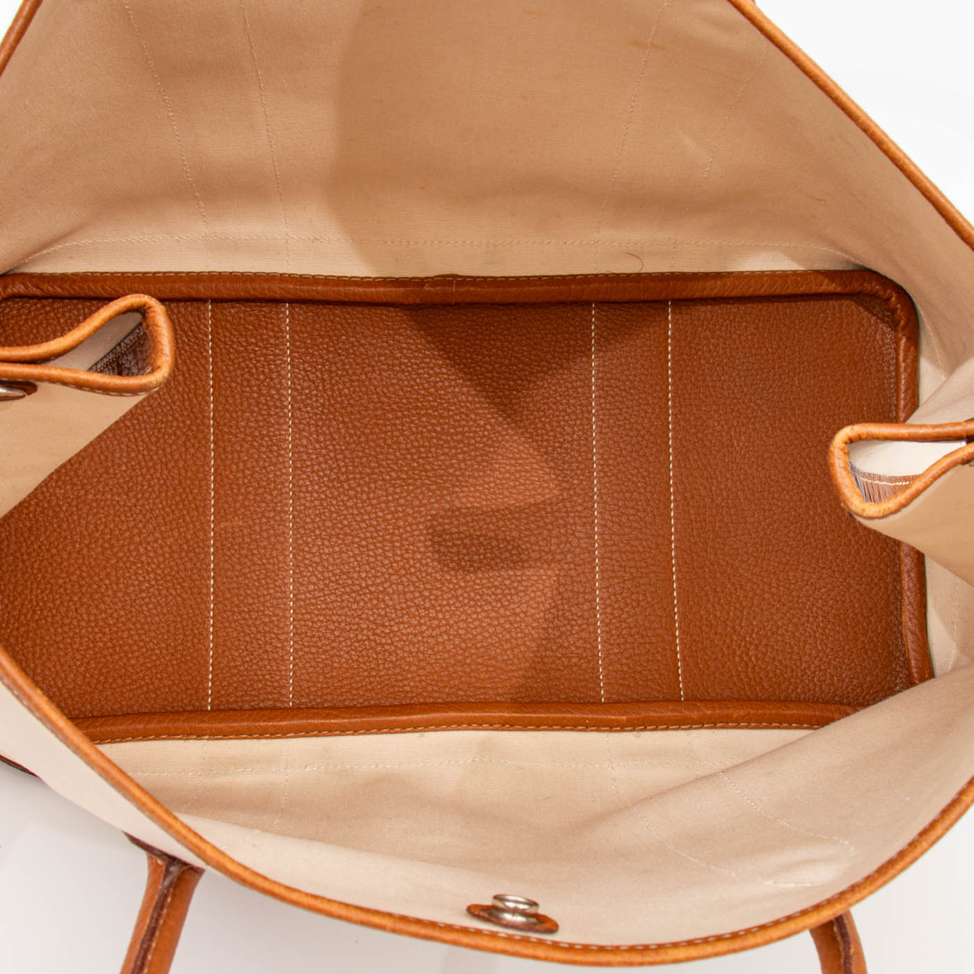 Hermès Shopper Garden Party 36 Toile Stoff Beige Mit Silberner Hardware 2007 – Bild 9