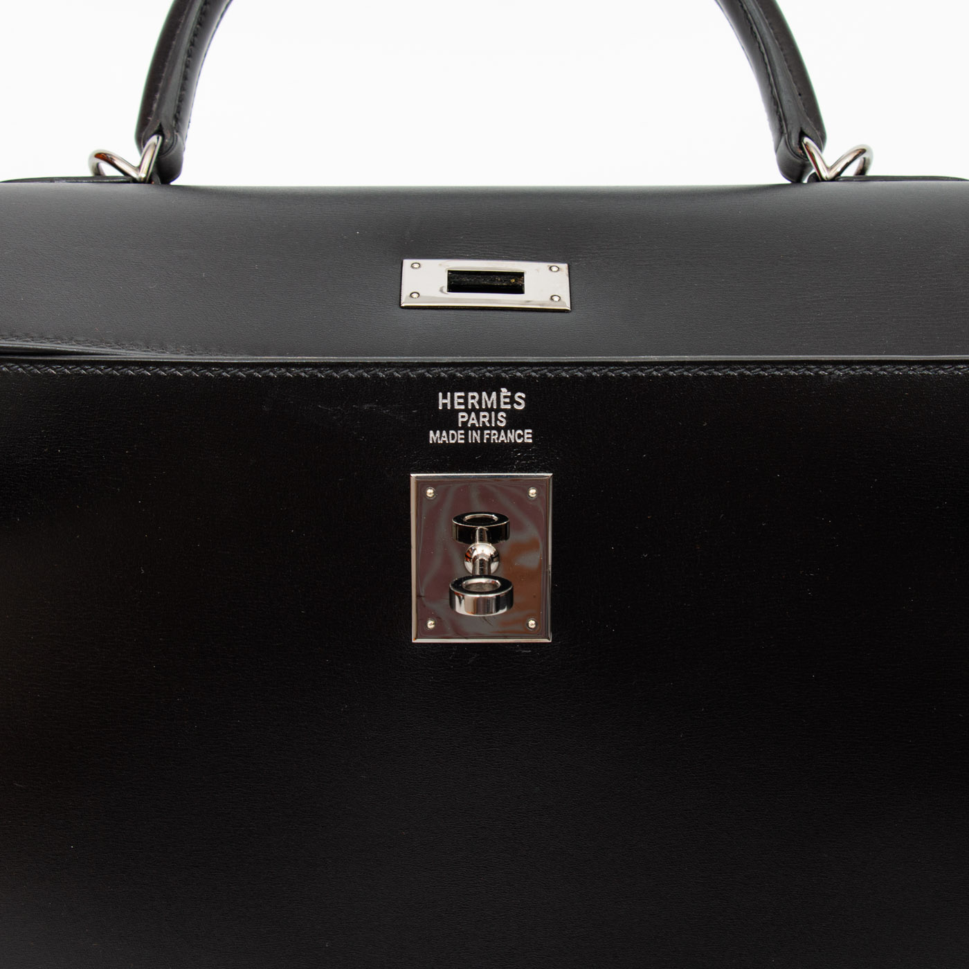 Bolso Hermès Kelly 35 Sellier de piel Boxcalf negra con herrajes de rutenio, 2003 – Imagen 10