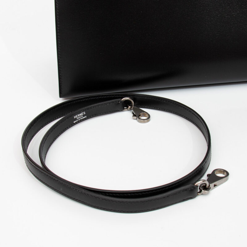 Bolso Hermès Kelly 35 Sellier de piel Boxcalf negra con herrajes de rutenio, 2003 – Imagen 14