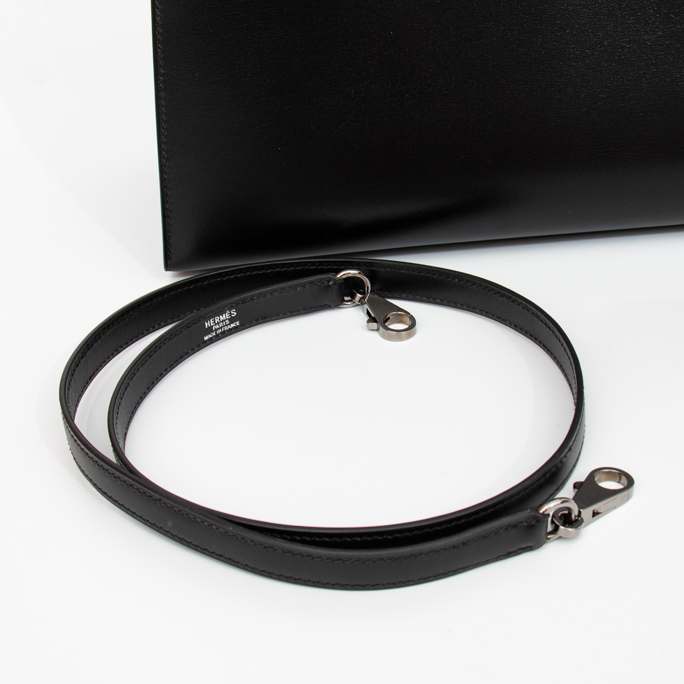 Bolso Hermès Kelly 35 Sellier de piel Boxcalf negra con herrajes de rutenio, 2003 – Imagen 14