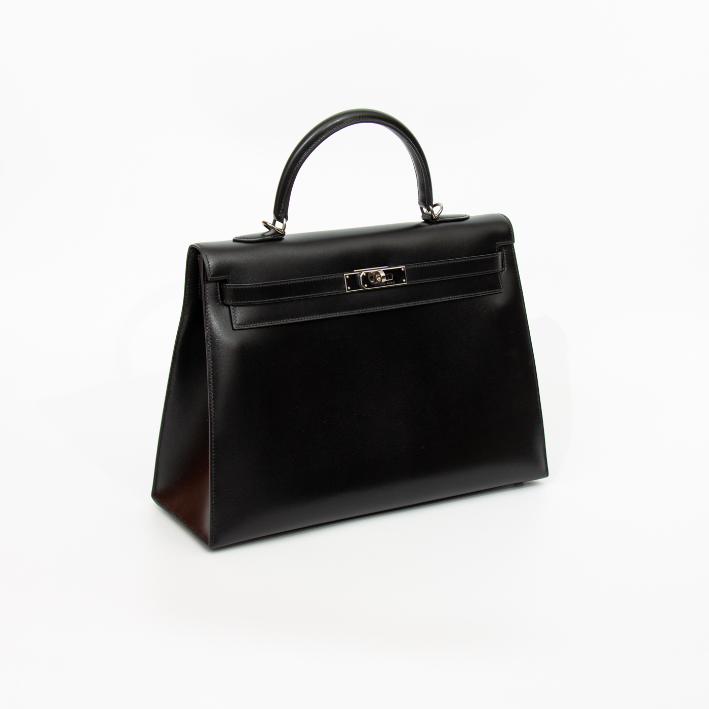 Bolso Hermès Kelly 35 Sellier de piel Boxcalf negra con herrajes de rutenio, 2003 – Imagen 2