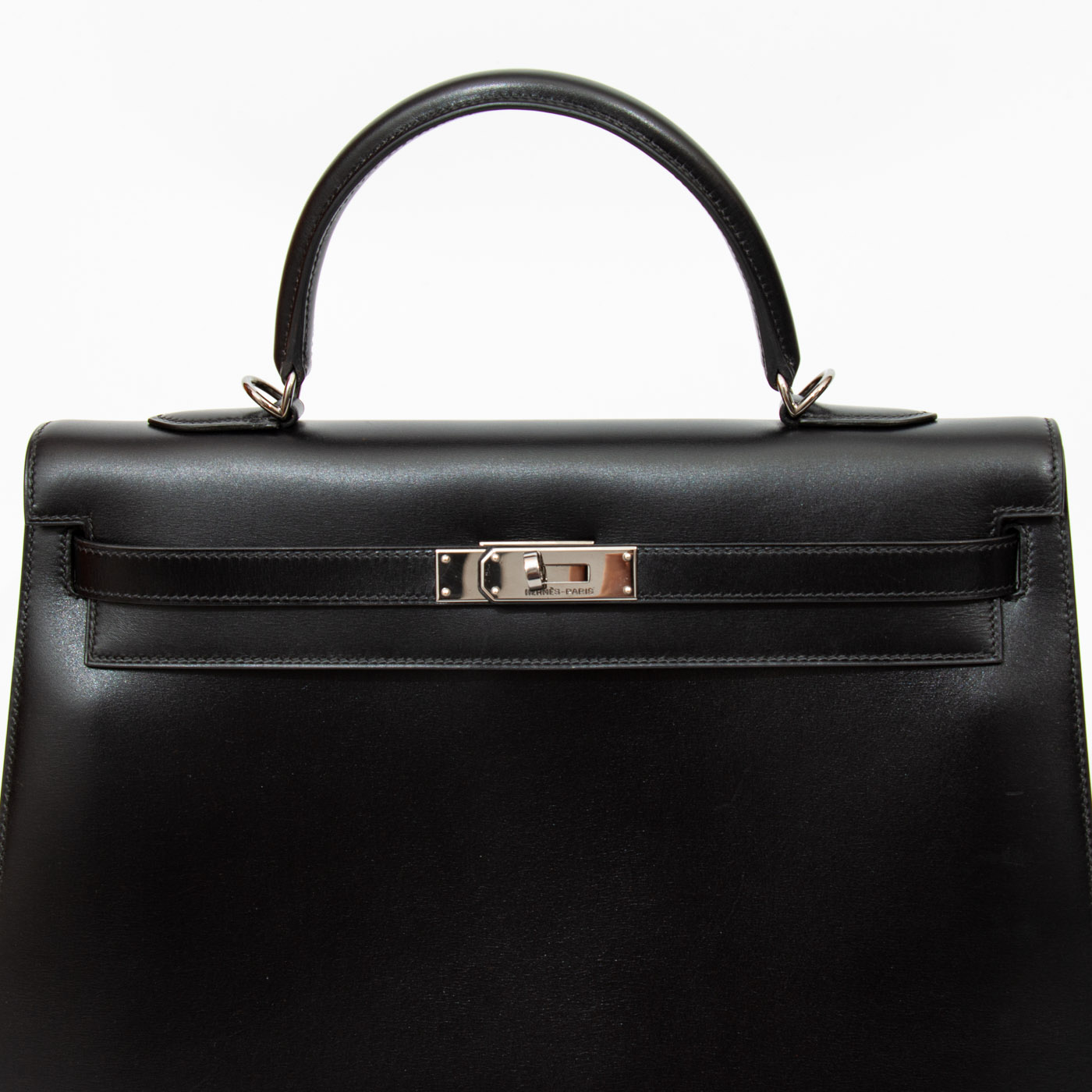 Bolso Hermès Kelly 35 Sellier de piel Boxcalf negra con herrajes de rutenio, 2003 – Imagen 7