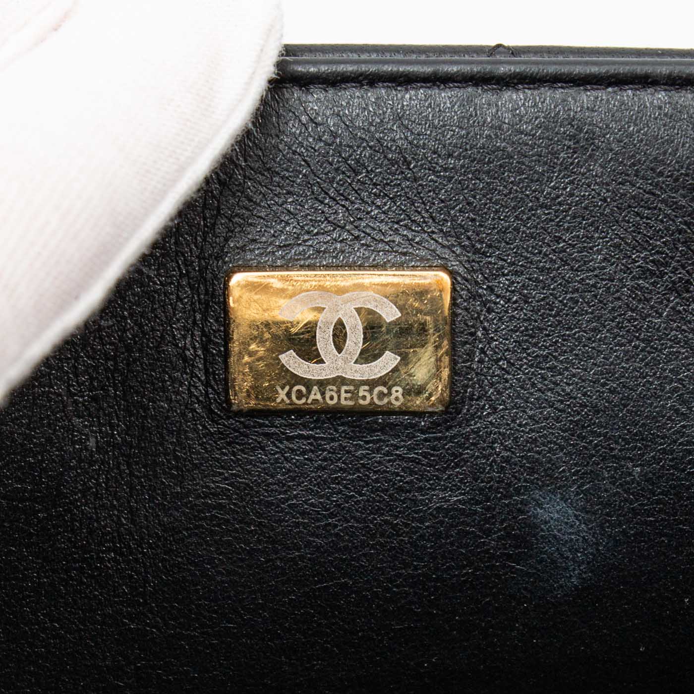 Chanel Mini Flap Rectangular Lambskin Schwarz Champagner Hardware – Bild 11
