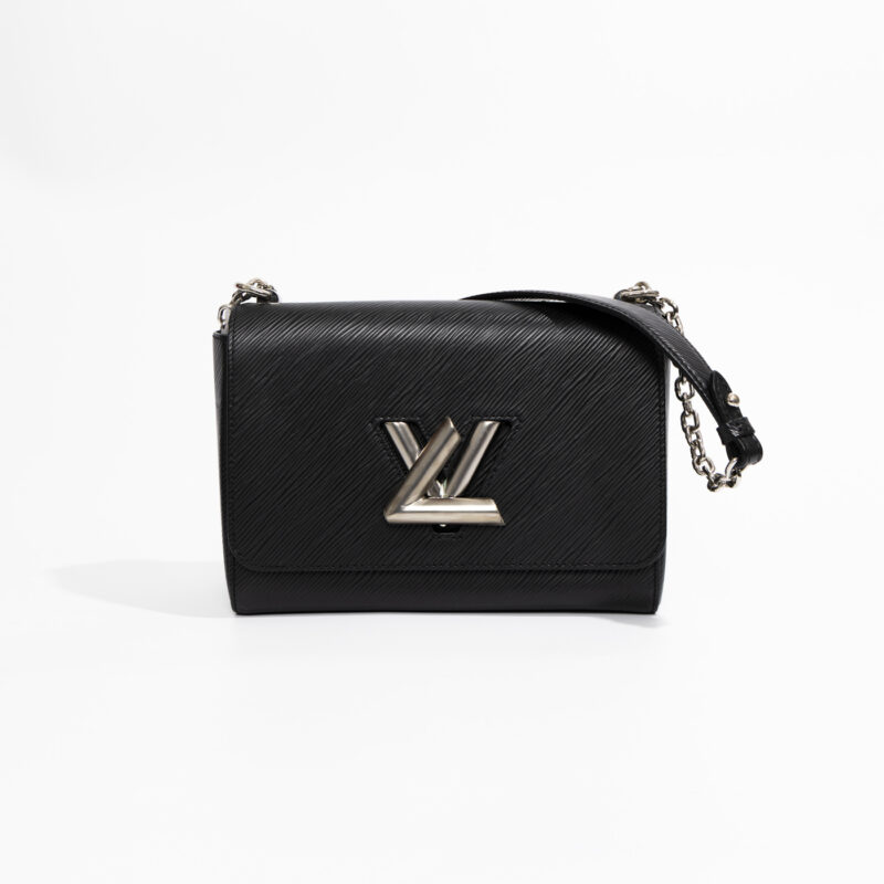 Louis Vuitton Twist Epi Leather Handbag Black with Silver Hardware – Image 1