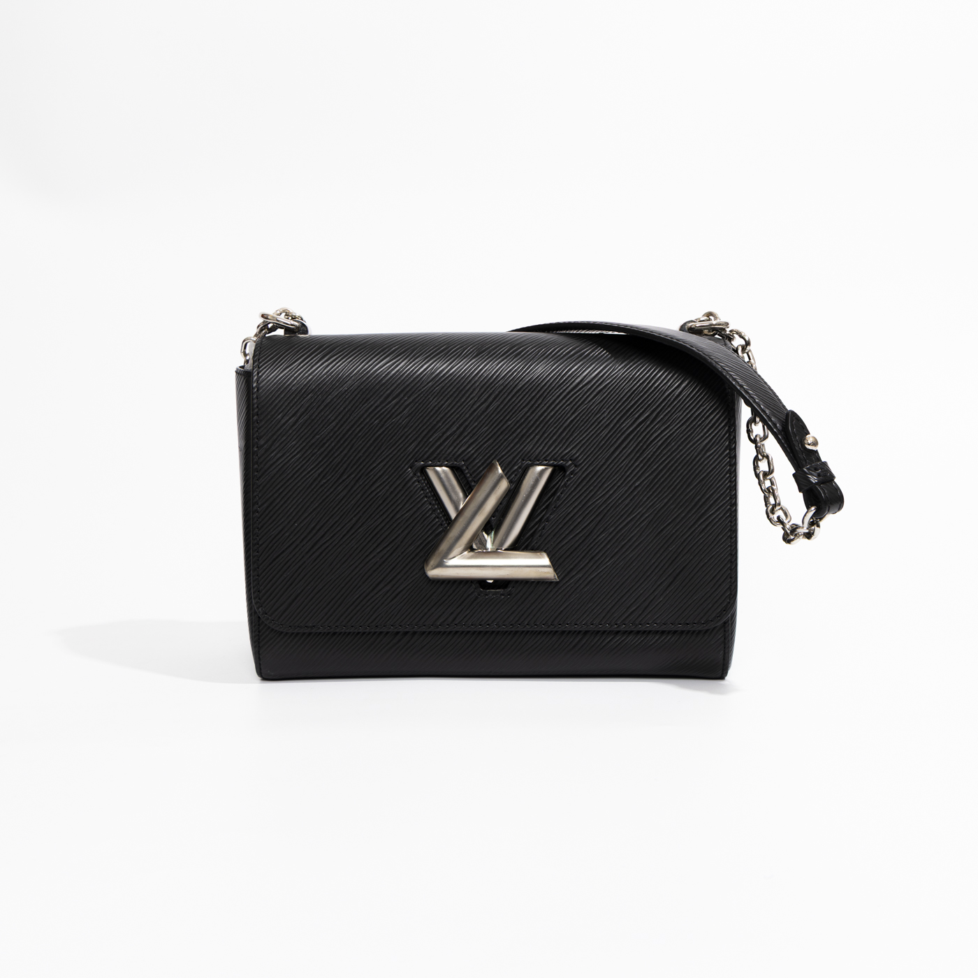 Louis Vuitton Twist Epi Leather Handbag Black with Silver Hardware – Image 1