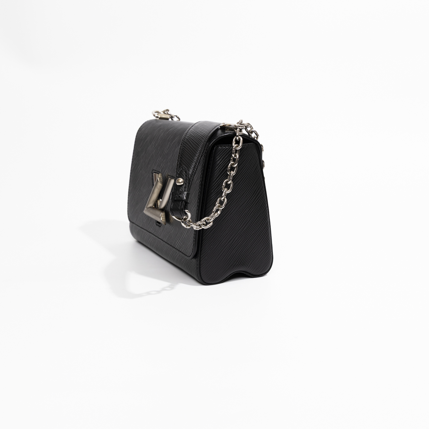 Louis Vuitton Twist Epi Leather Handbag Black with Silver Hardware – Image 2