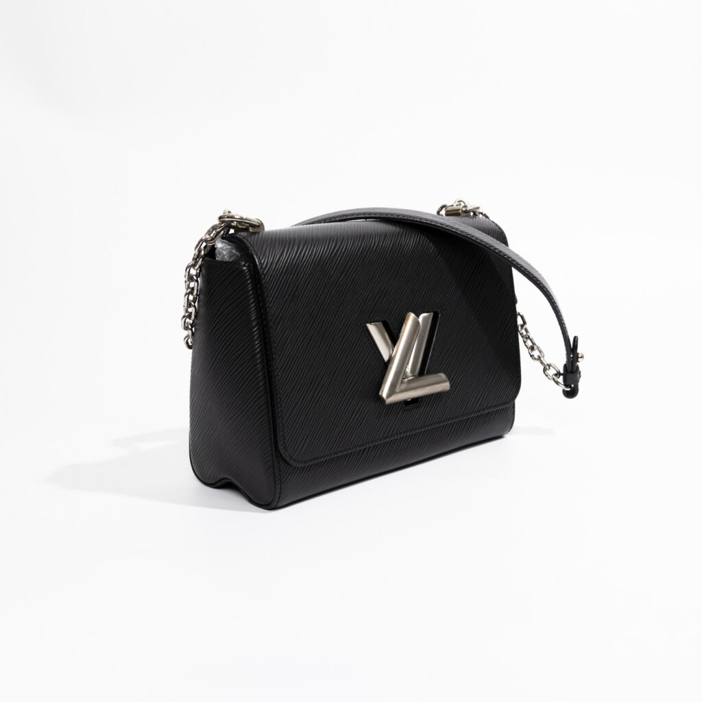 Louis Vuitton Twist Epi Leather Handbag Black with Silver Hardware