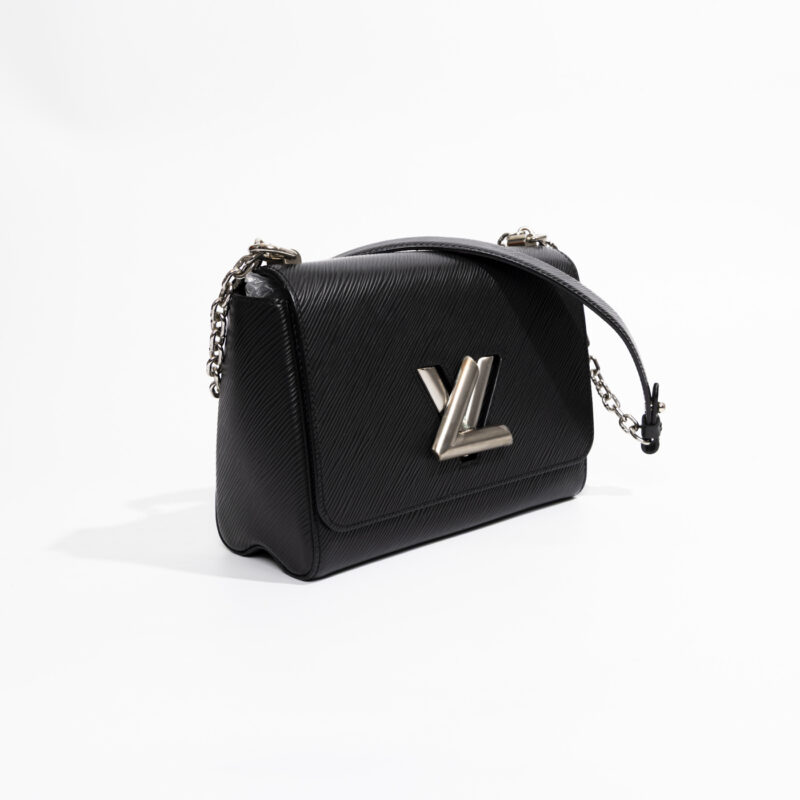 Louis Vuitton Twist Epi Leather Handbag Black with Silver Hardware – Image 3