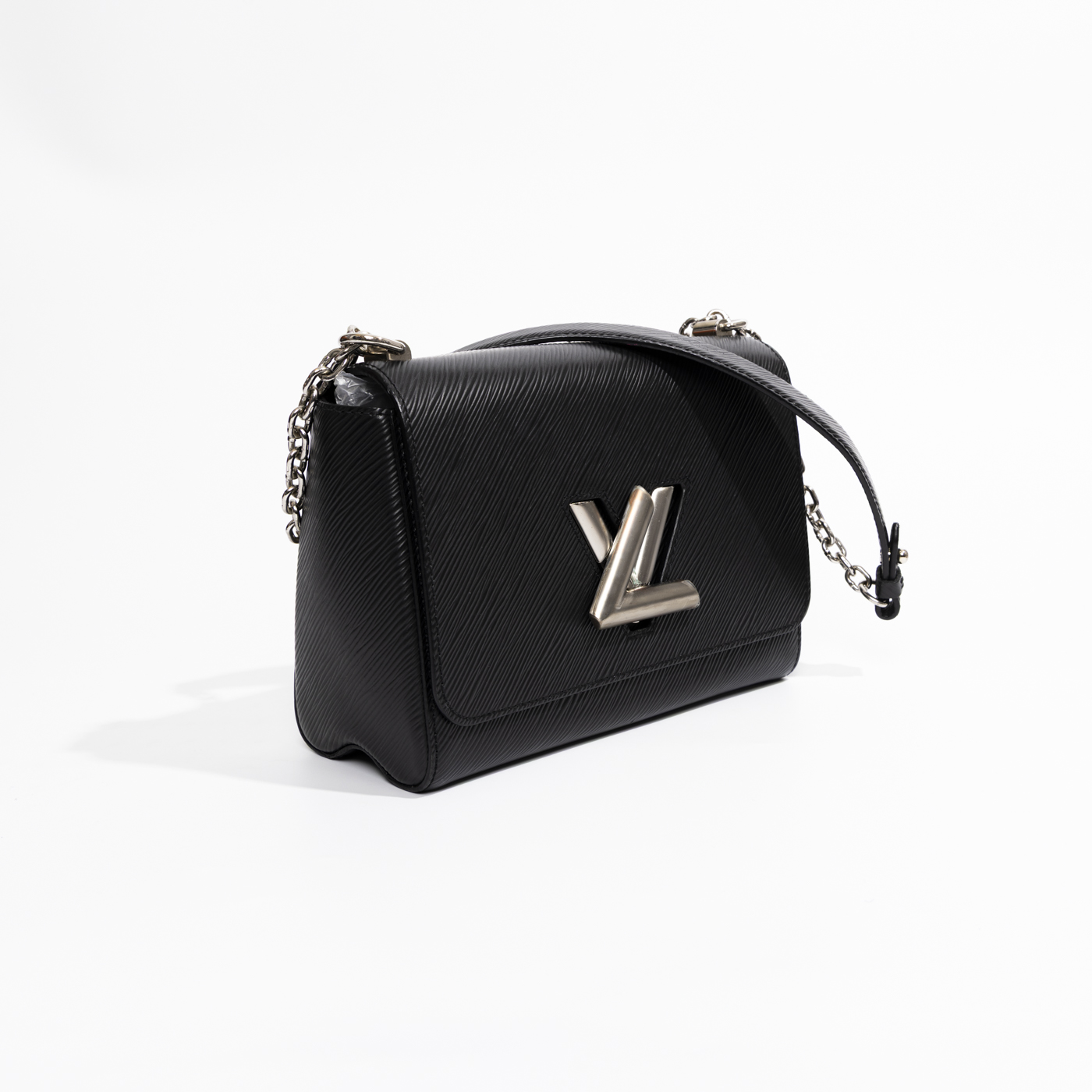 Louis Vuitton Twist Epi Leather Handbag Black with Silver Hardware – Image 3