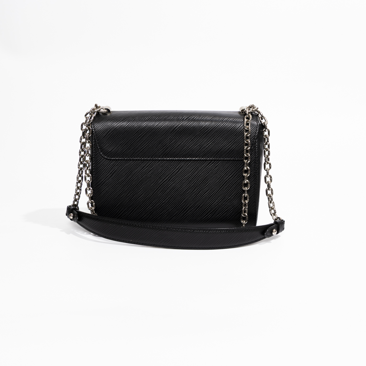 Louis Vuitton Twist Epi Leather Handbag Black with Silver Hardware – Image 4