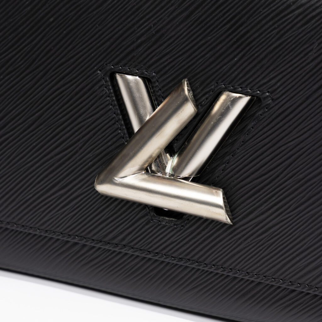 Louis Vuitton Twist Epi Leather Handbag Black with Silver Hardware