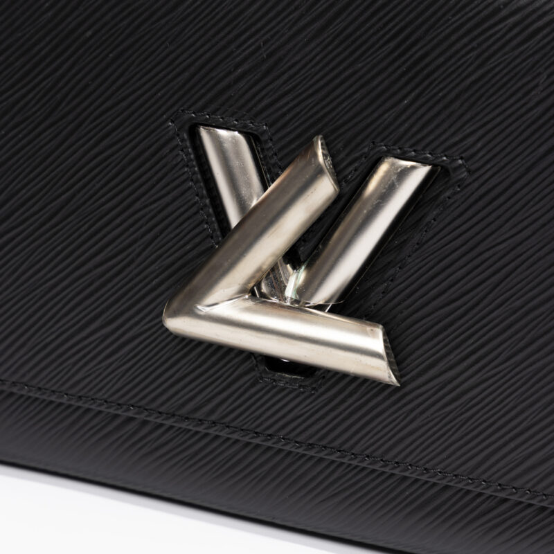 Louis Vuitton Twist Epi Leather Handbag Black with Silver Hardware – Image 6