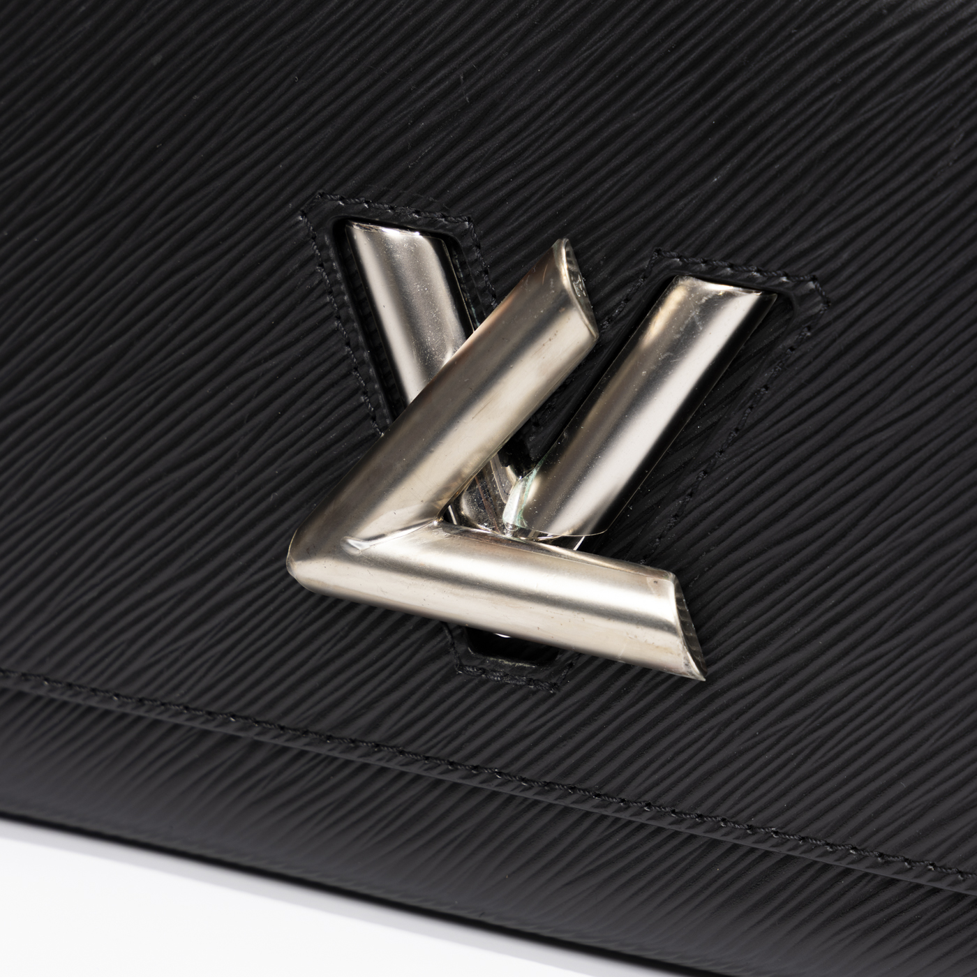 Louis Vuitton Twist Epi Leather Handbag Black with Silver Hardware – Image 6