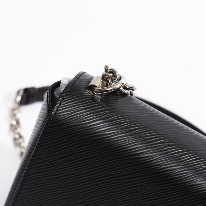 Louis Vuitton Twist Epi Leather Handbag Black with Silver Hardware – Image 7
