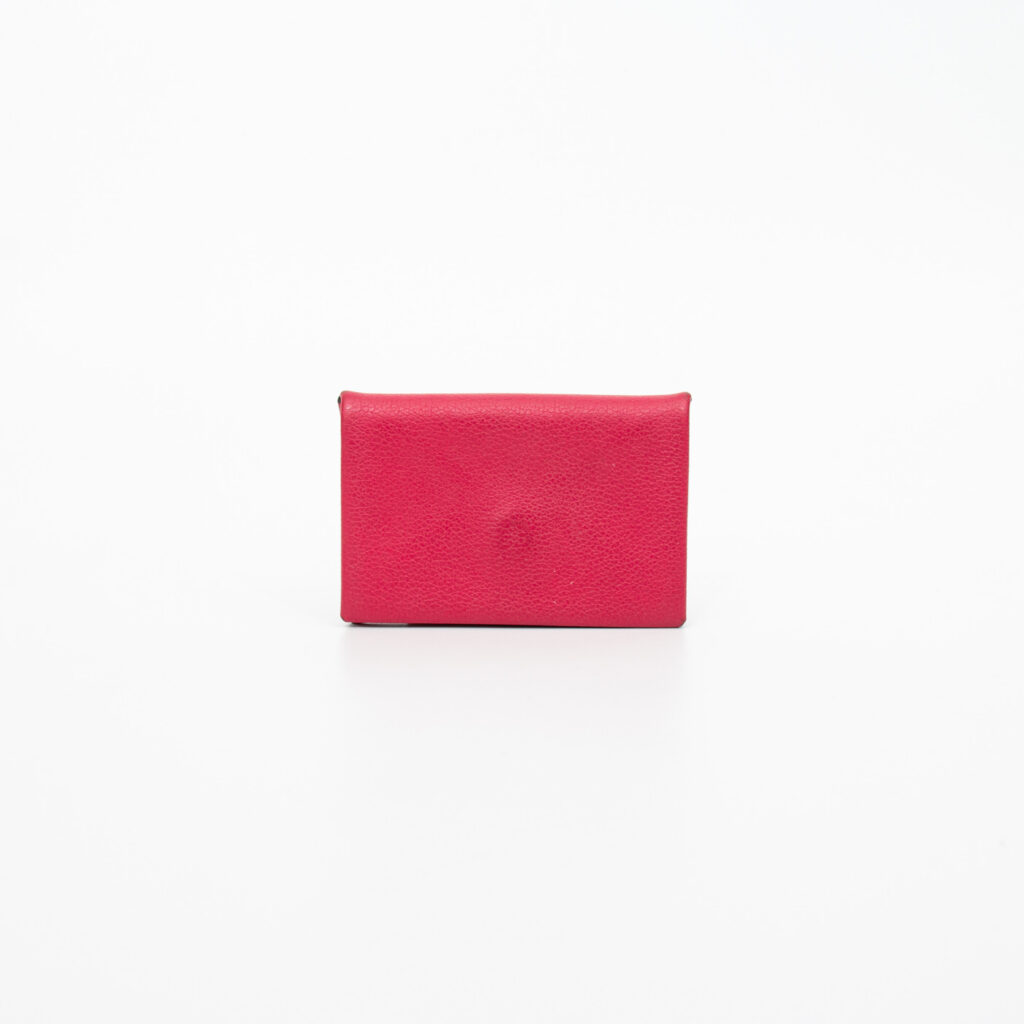 Tarjetero Hermès Calvi de piel rosa