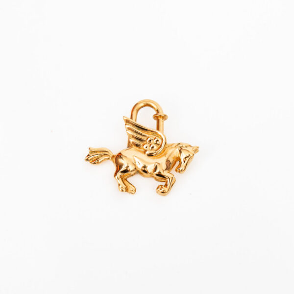 Fermoir Hermès Charm Cadena Lock Pégase en métal doré