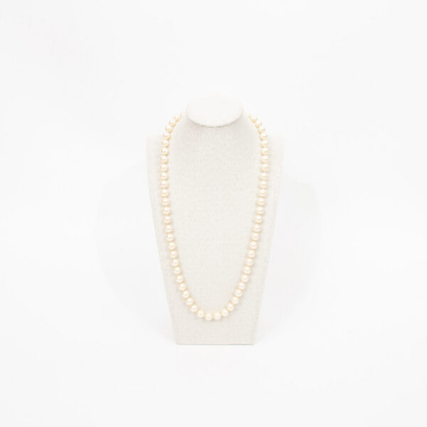 Collier de perles Christian Dior blanc et argent 63 cm
