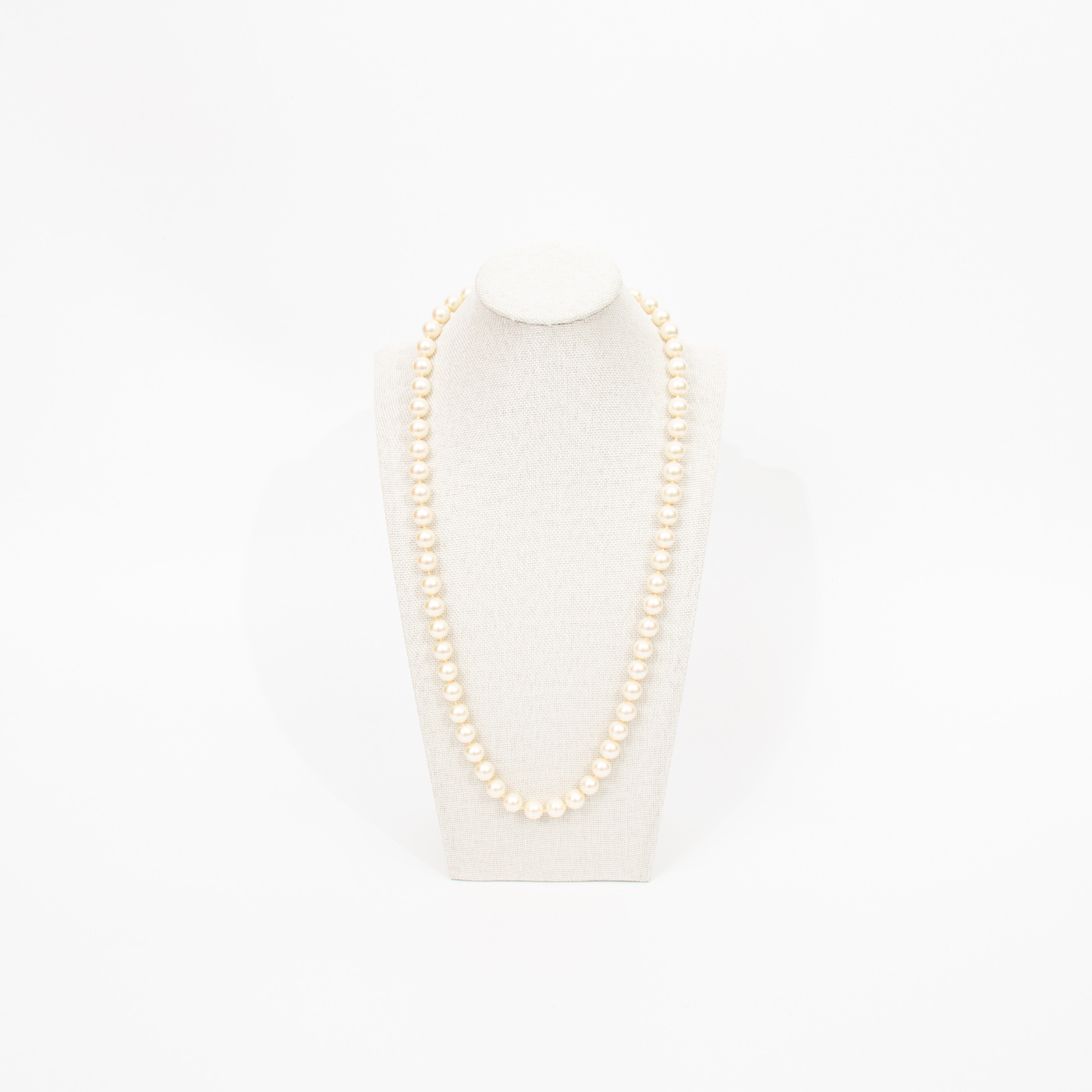 Collier de perles Christian Dior blanc et argent 63 cm